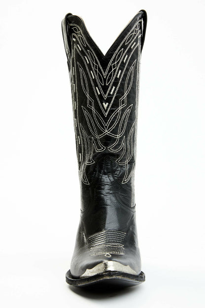 Retro Rock Black Western Boots - Round Toe