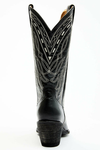 Retro Rock Black Western Boots - Round Toe