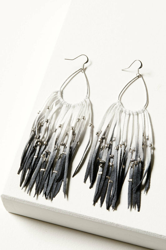 Rolynn Leather Ombre Studded Earrings