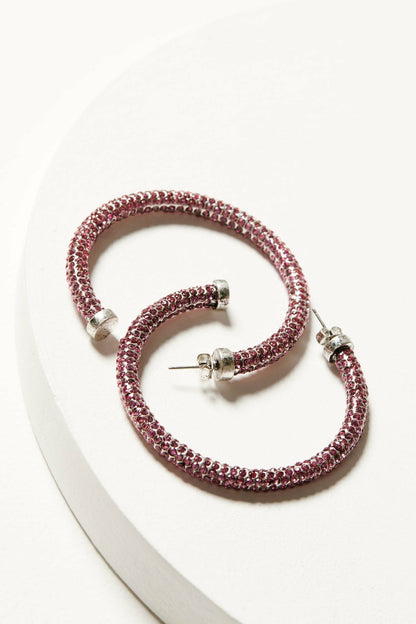 Avalon Fuchsia Hoop Earrings