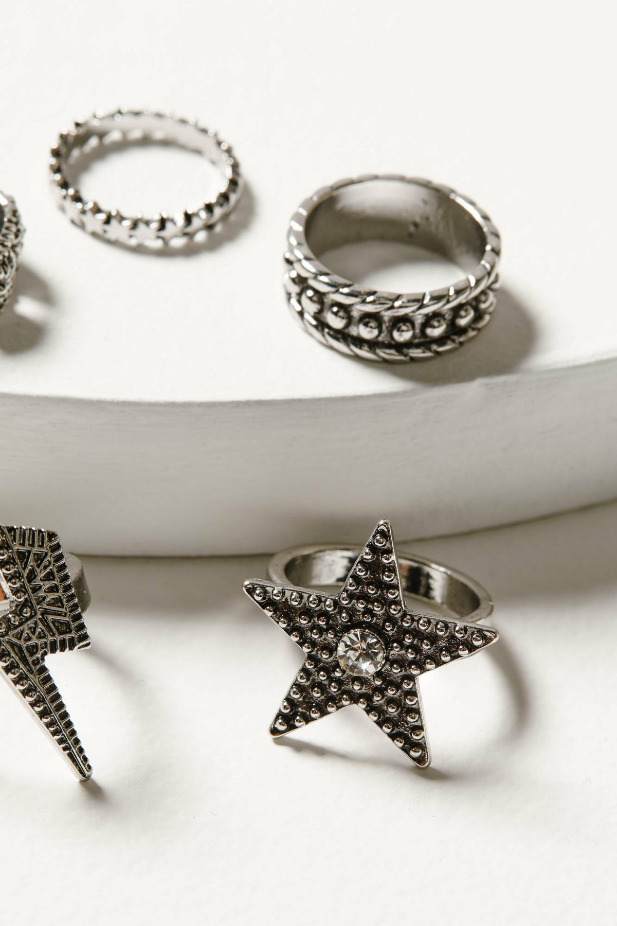 Lauderdale 5-piece Silver Ring Set