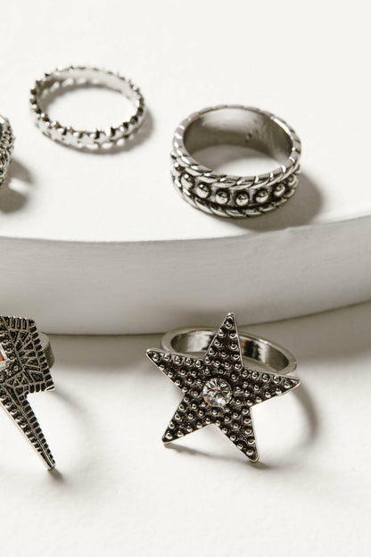 Lauderdale 5-piece Silver Ring Set
