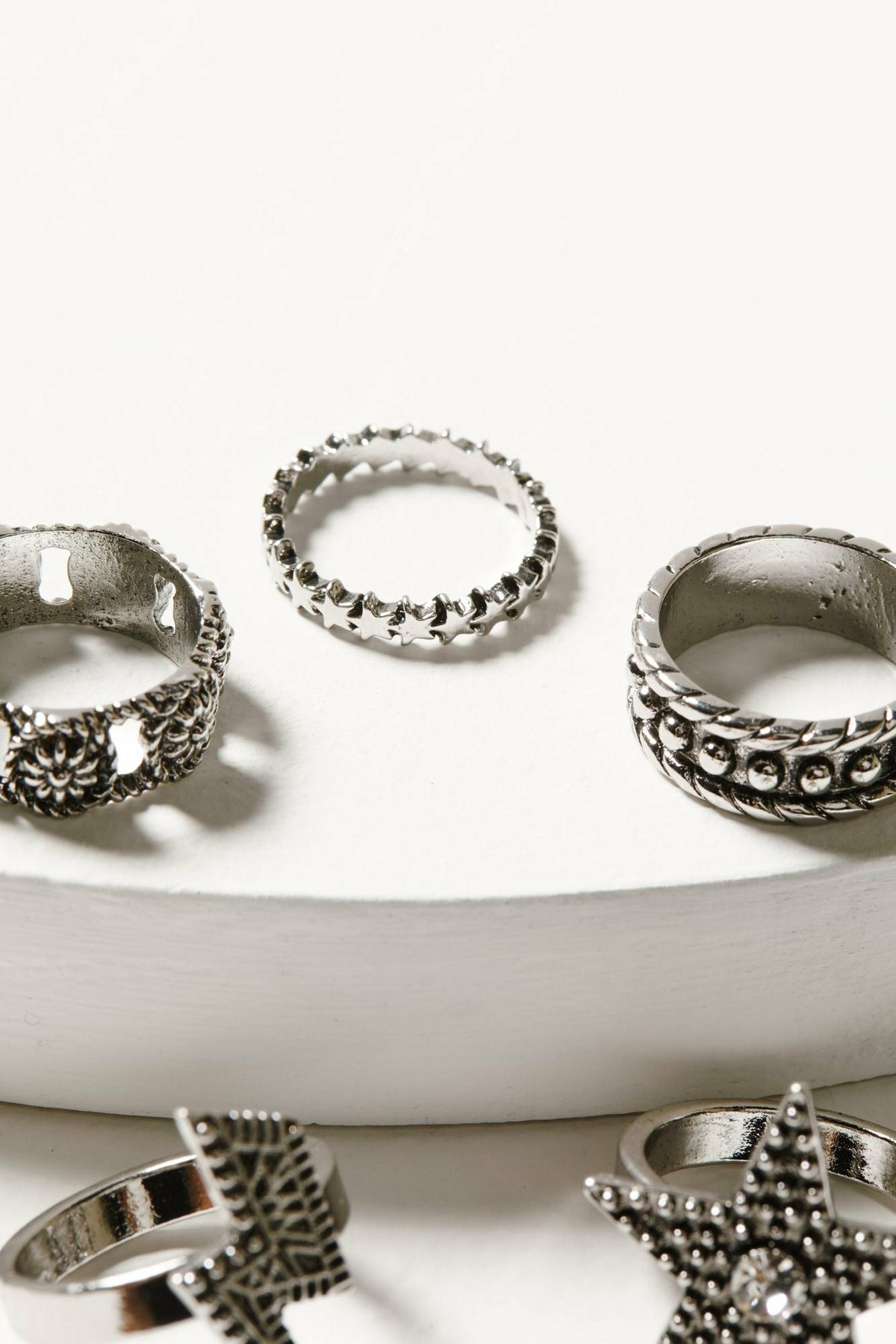 Lauderdale 5-piece Silver Ring Set