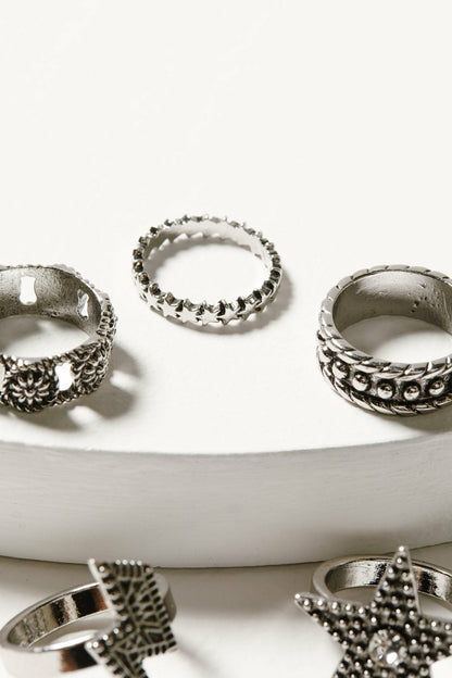 Lauderdale 5-piece Silver Ring Set