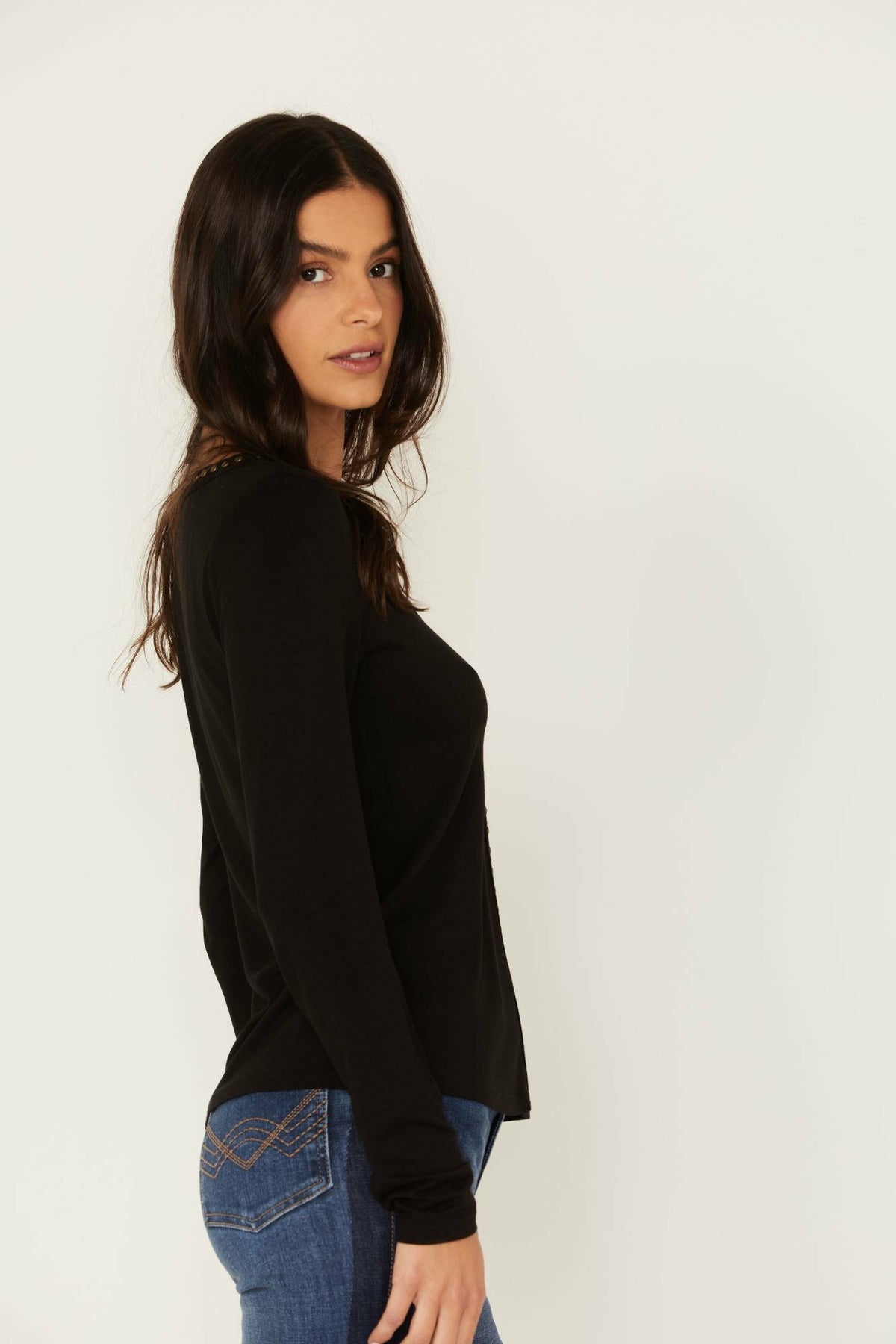Quitman Studded Henley Top