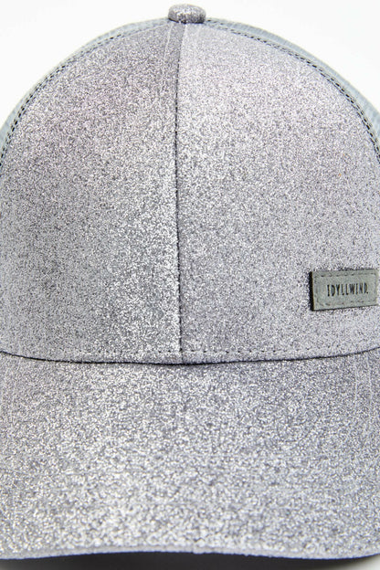 Silver Glitter Baseball Hat