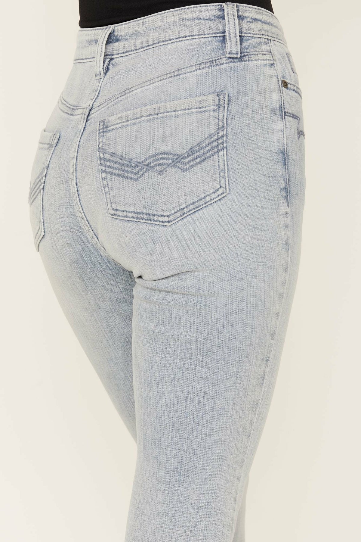 Darbi High Risin Western Stitched Flare Jeans