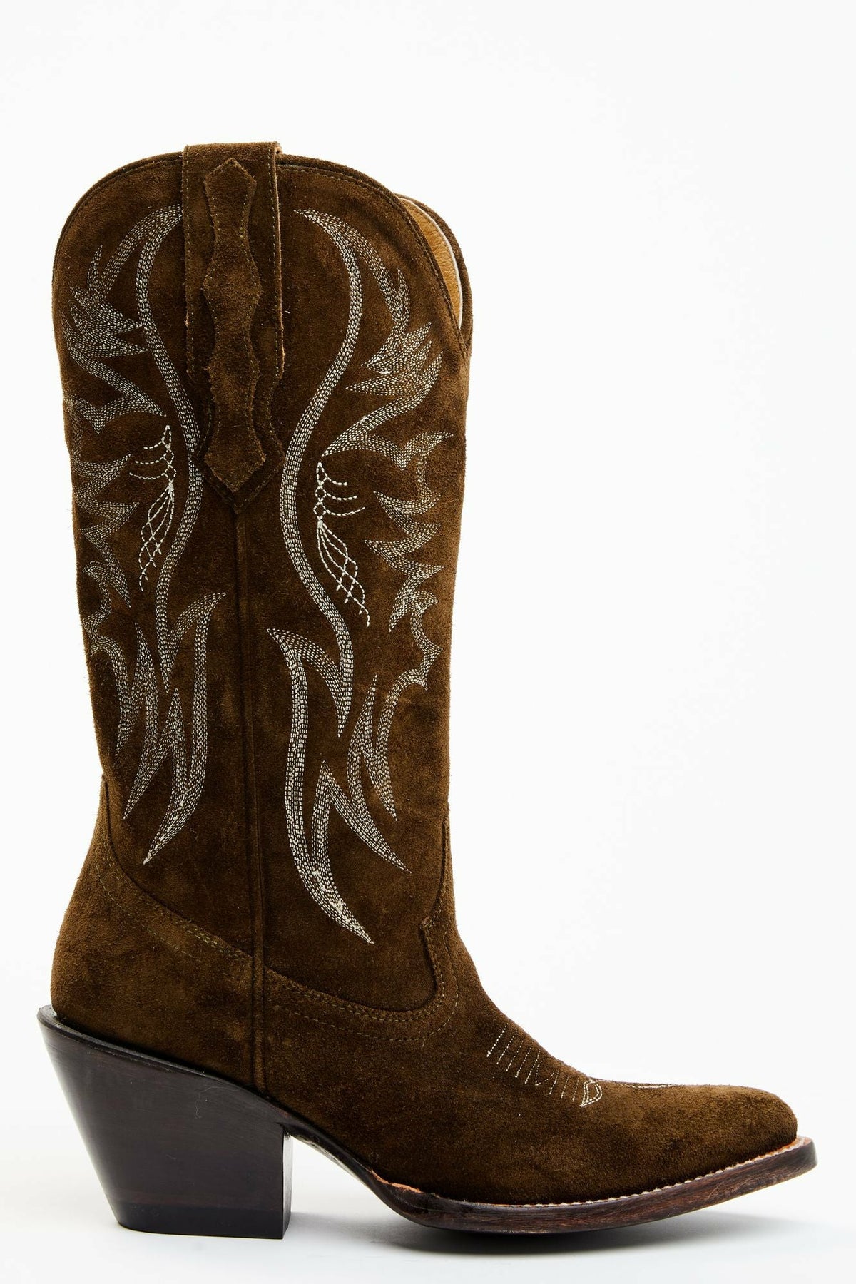 Charmed Life Olive Suede Western Boots - Round Toe
