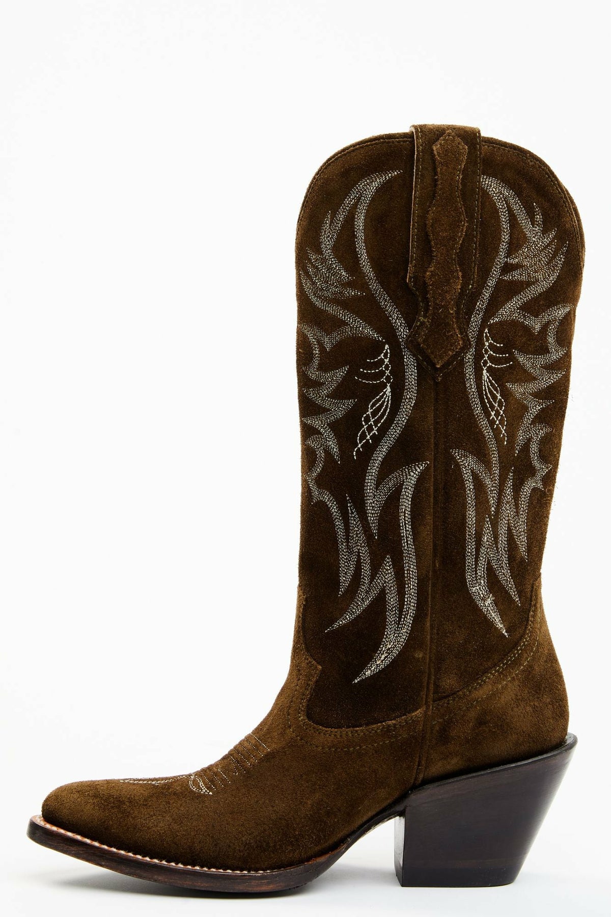 Charmed Life Olive Suede Western Boots - Round Toe