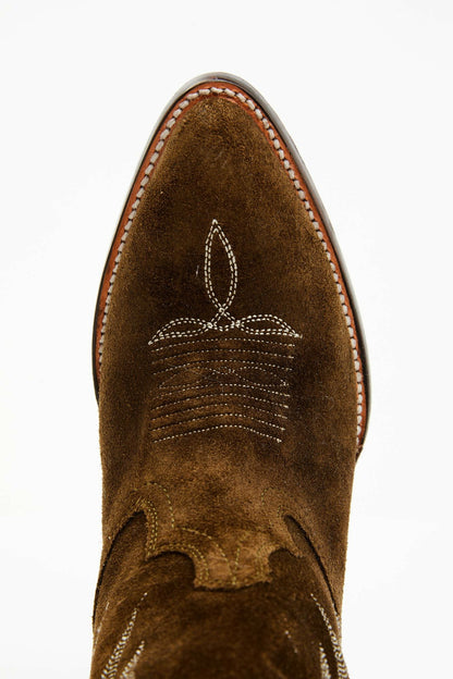 Charmed Life Olive Suede Western Boots - Round Toe