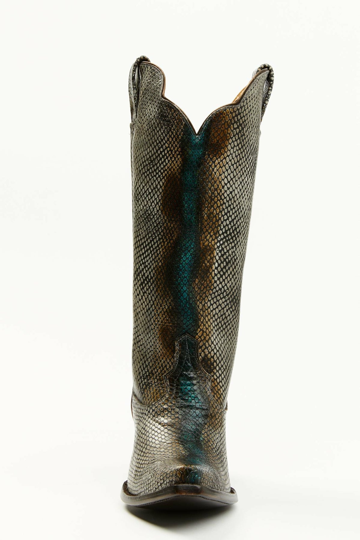 Strut Snake Print Leather Western Boots - Snip Toe