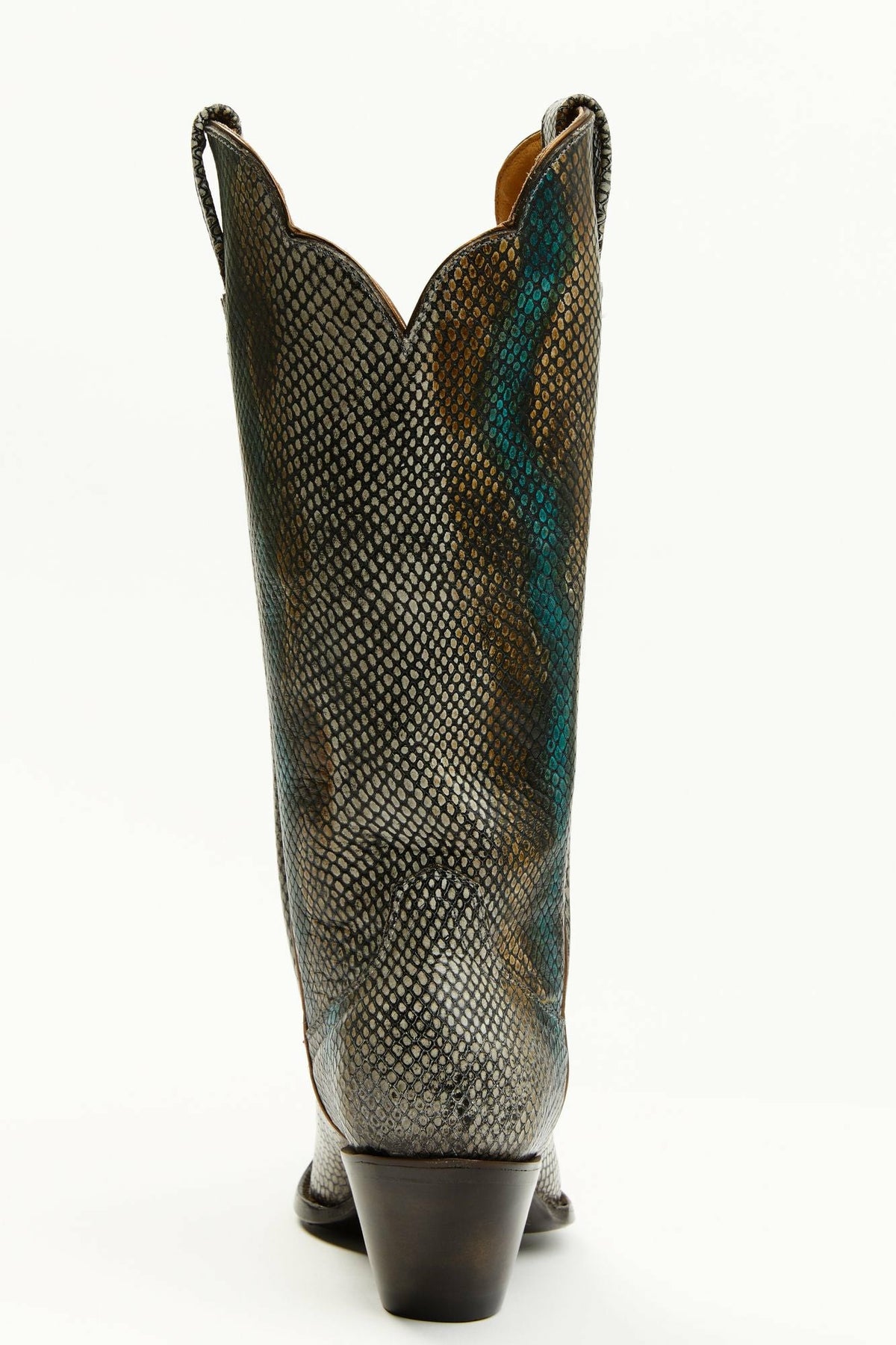 Strut Snake Print Leather Western Boots - Snip Toe