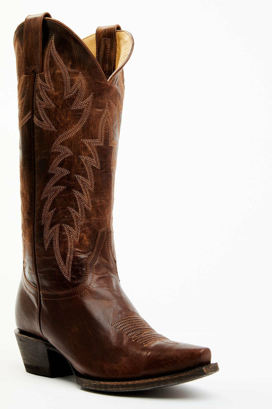 Wheeler Brass Brown Western Performance Boots - Snip Toe