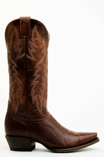 Wheeler Brass Brown Western Performance Boots - Snip Toe