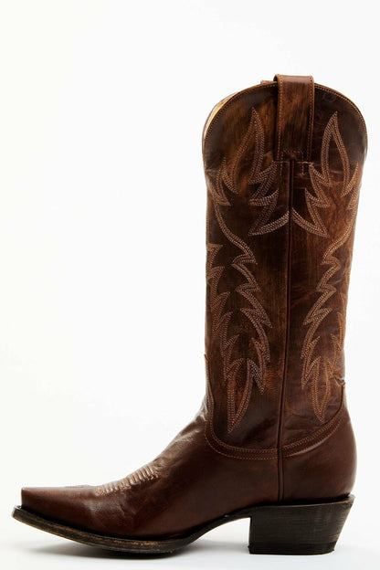 Wheeler Brass Brown Western Performance Boots - Snip Toe