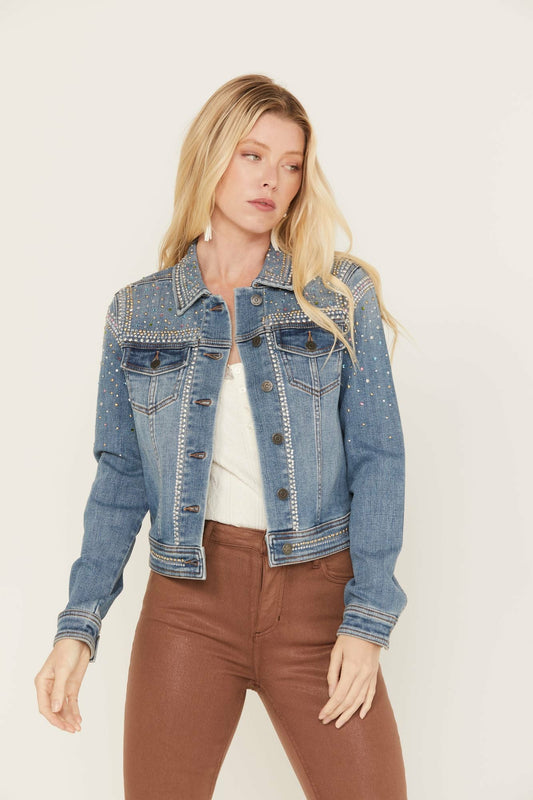 Shiloh Drive Embellished Denim Trucker Jacket