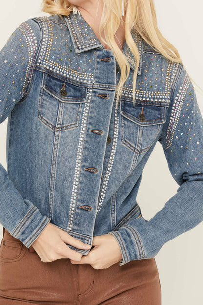 Shiloh Drive Embellished Denim Trucker Jacket