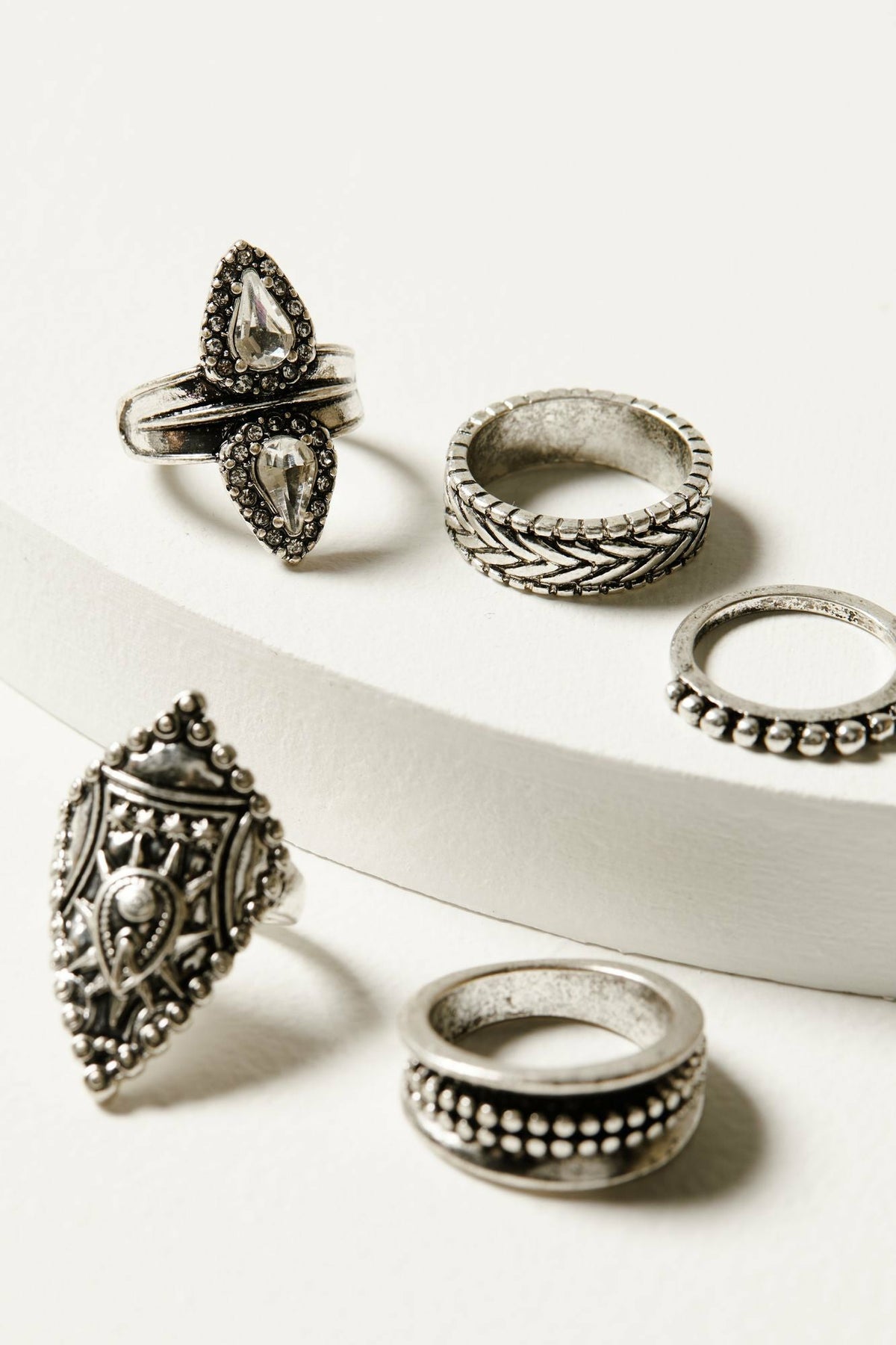 Fairmont 5-Piece Silver Ring Set
