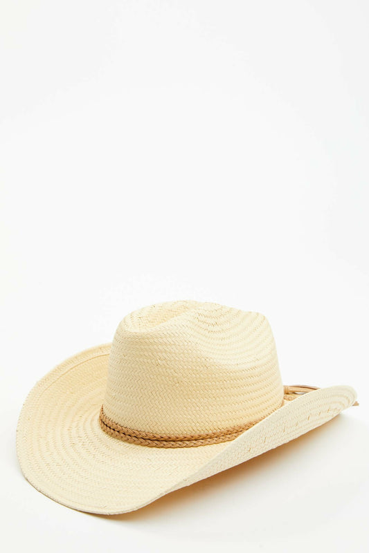 Pioneer Lane Natural Western Straw Hat