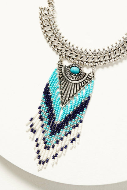 Leon Silver Beaded Statement Necklace