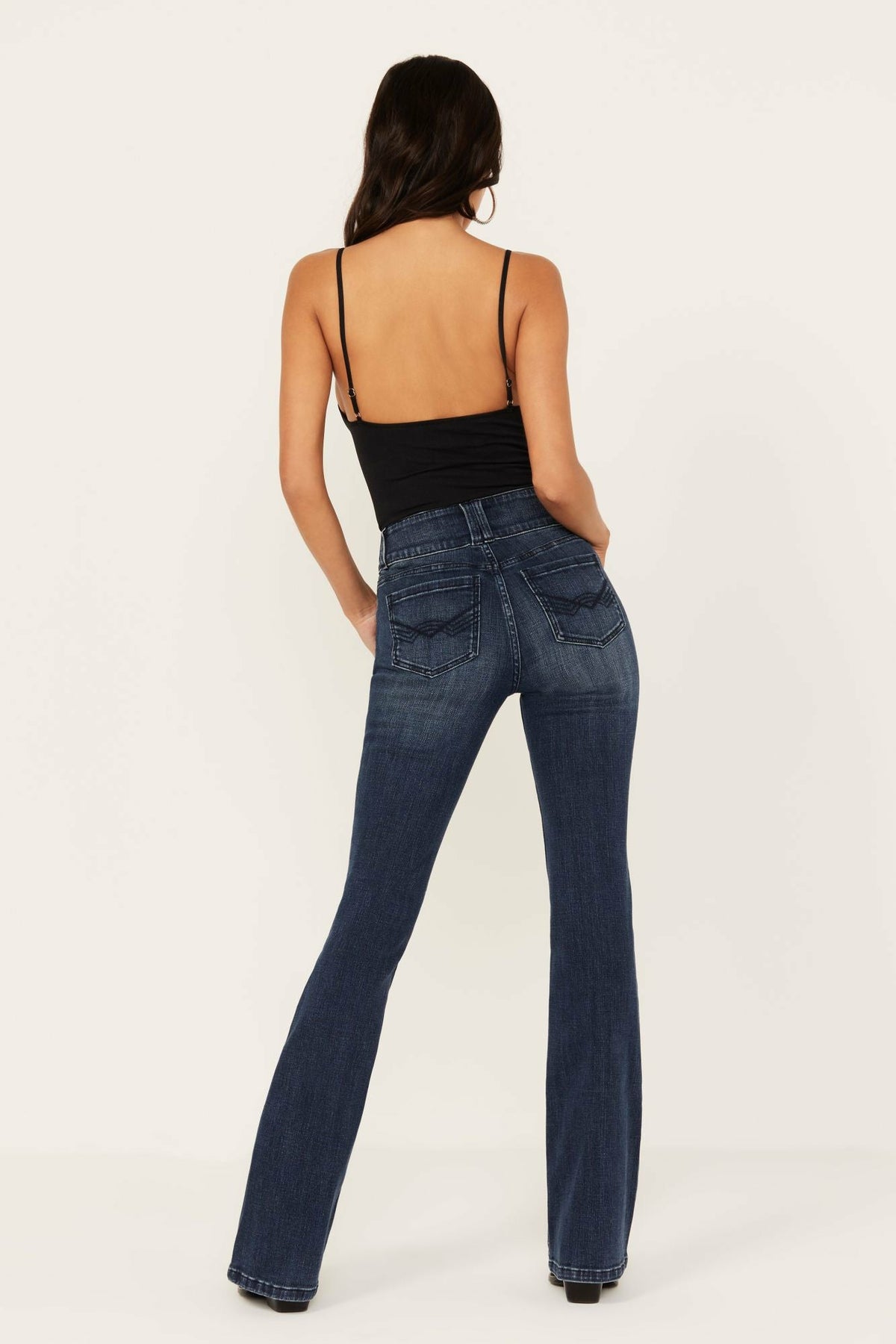 Somerhill Outlaw High Rise Bootcut Button Fly Stretch Denim Jeans