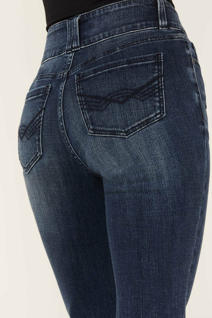 Somerhill Outlaw High Rise Bootcut Button Fly Stretch Denim Jeans