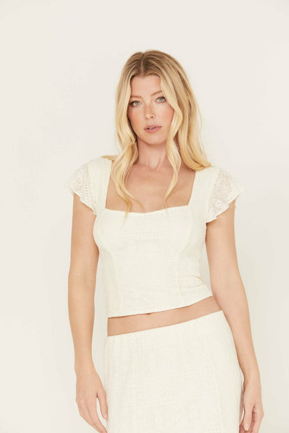 Montana Western Lady Lace Cropped Top