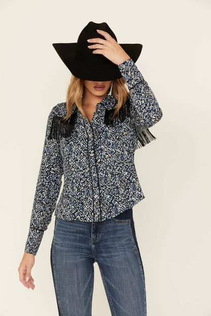 Brooks Button Down Fringe Top