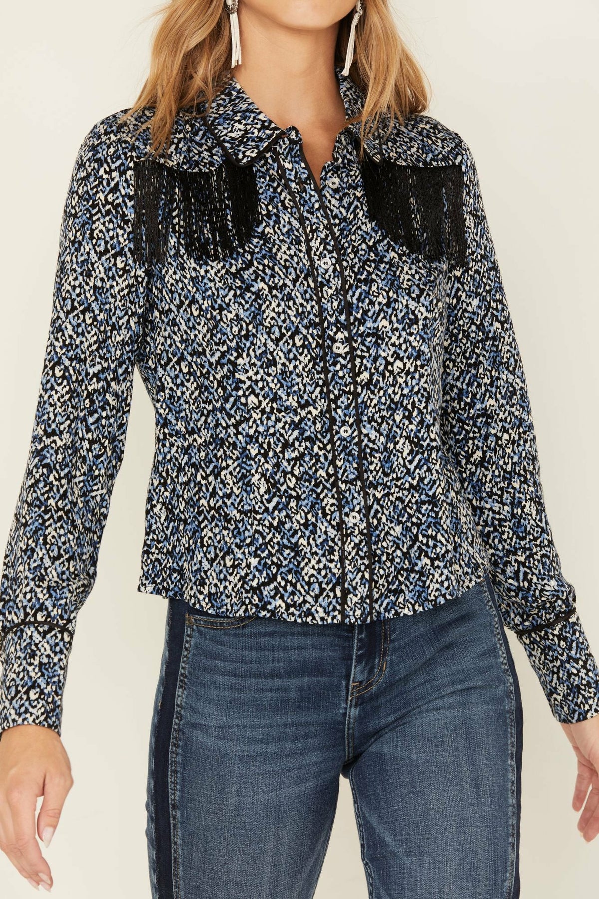 Brooks Button Down Fringe Top