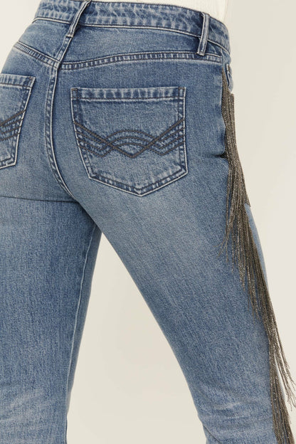 Carlyle Place High Risin' Fringe Bootcut Jeans