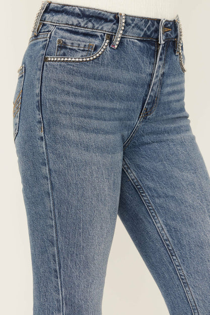Foxwood High Risin' Rhinestone Flare Jeans