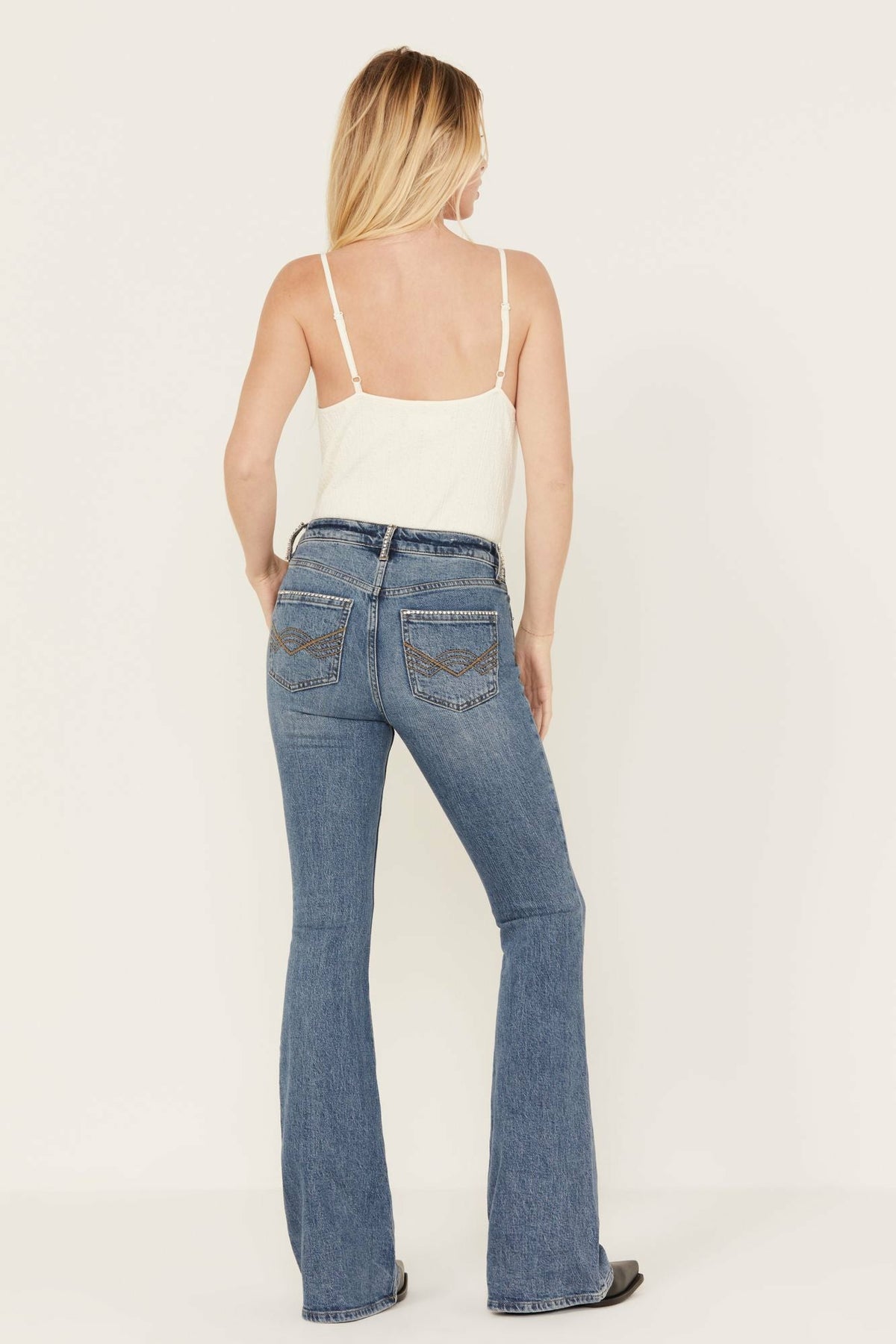 Foxwood High Risin' Rhinestone Flare Jeans
