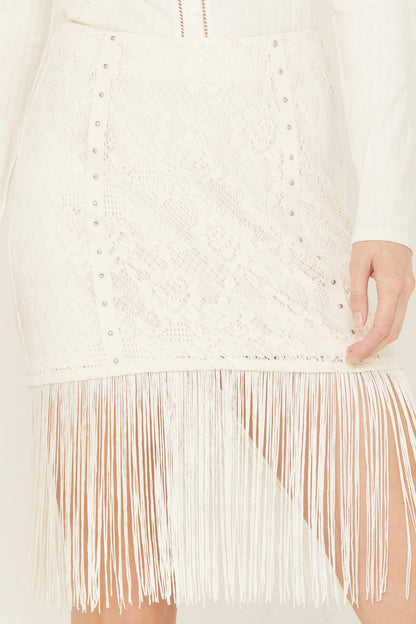 Rocker Studs and Lace Skirt