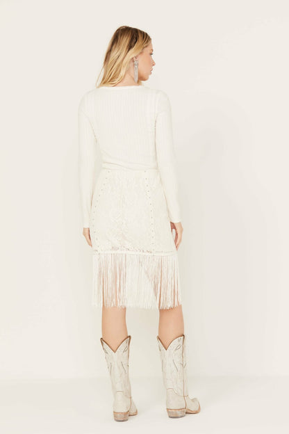 Rocker Studs and Lace Skirt