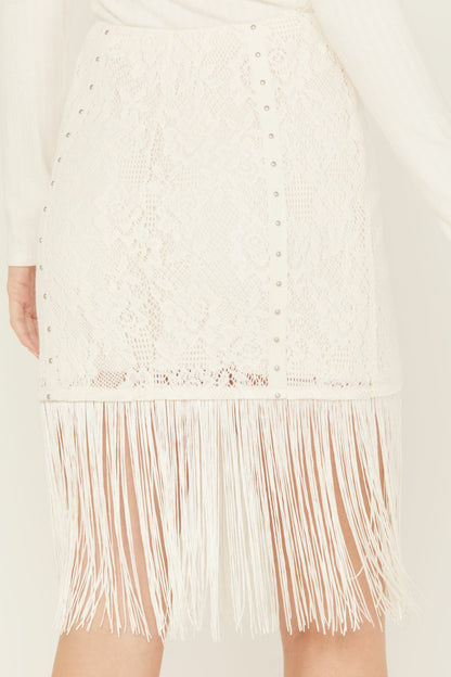 Rocker Studs and Lace Skirt