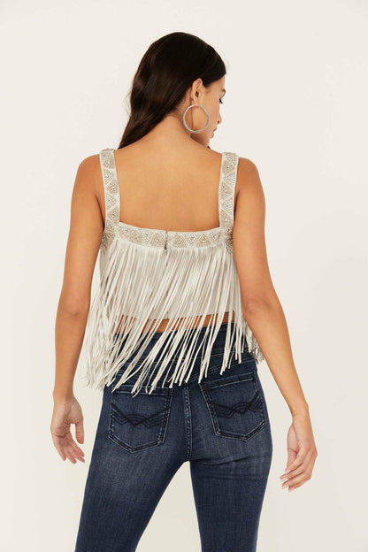 Georgia Fringe Lace-Up Bustier