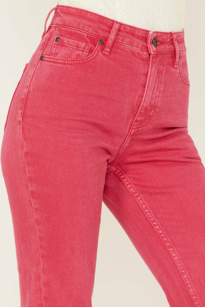 Cherry High Risin Kick Stretch Flare Jeans