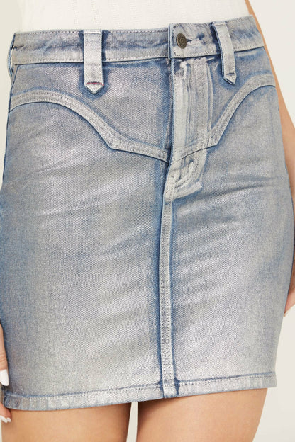 Goldfinch Gypsy High Rise Denim Foiled Skirt