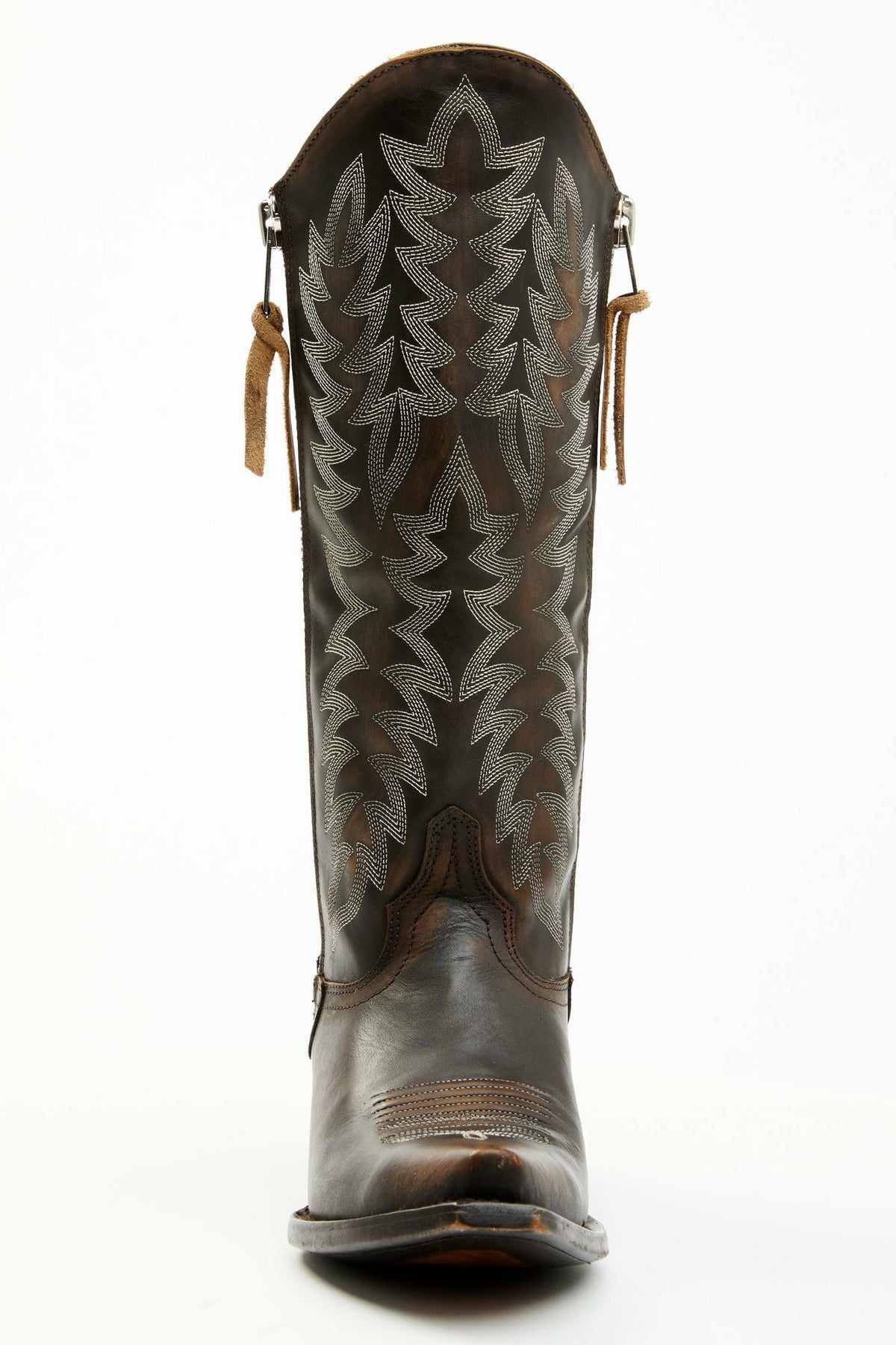 Latigo Side Zip Distressed Tall Western Boot - Snip Toe