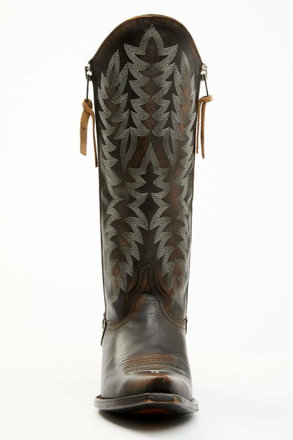 Latigo Side Zip Distressed Tall Western Boot - Snip Toe