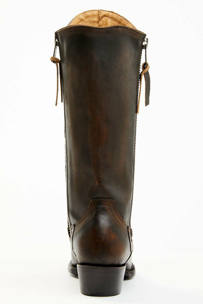 Latigo Side Zip Distressed Tall Western Boot - Snip Toe