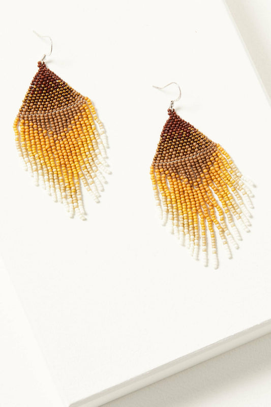 Copperlily Seed Bead Fringe Earrings