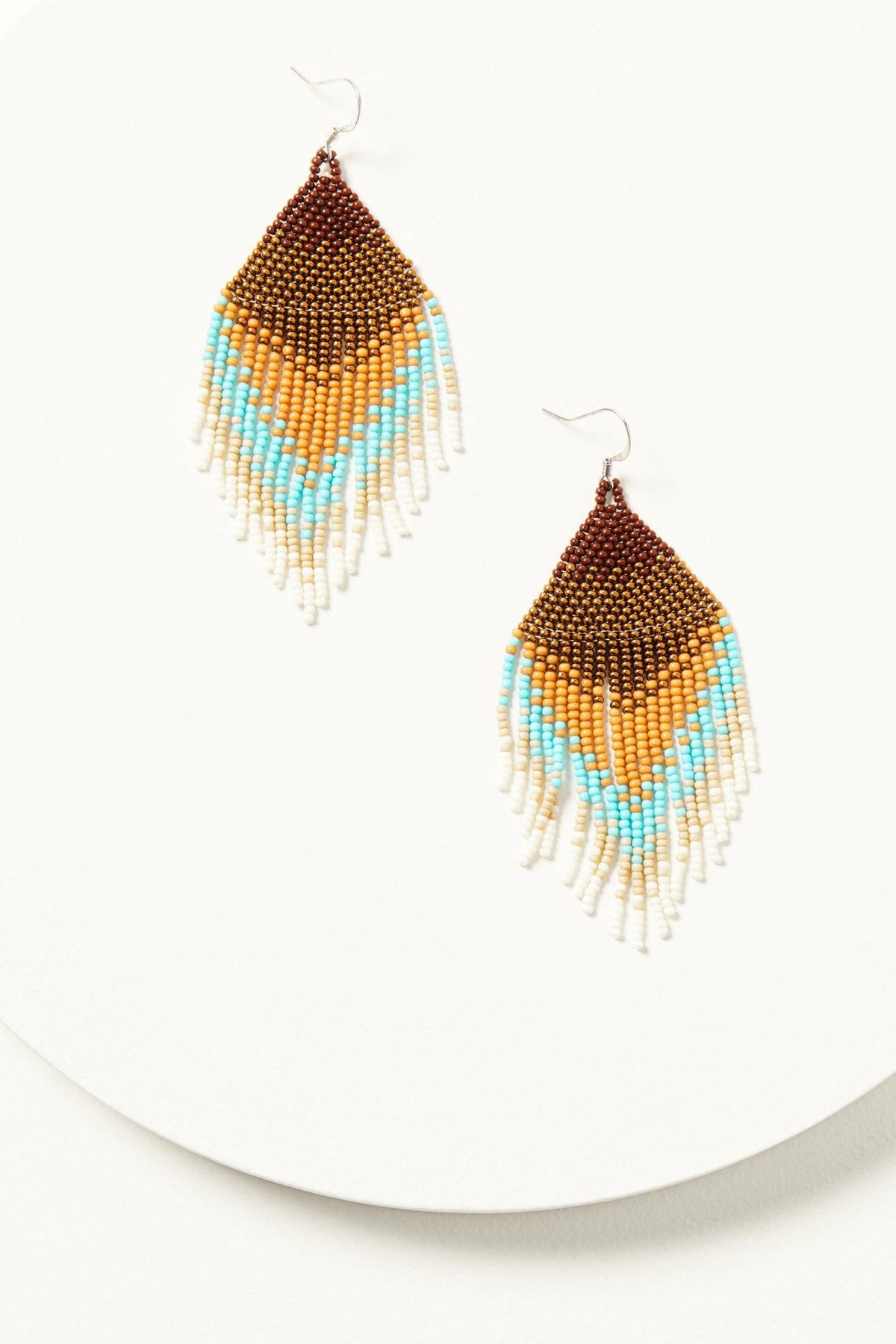 Copperlily Seed Bead Fringe Earrings
