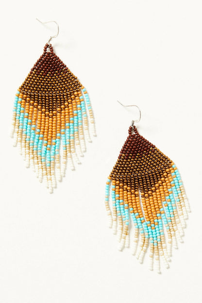 Copperlily Seed Bead Fringe Earrings