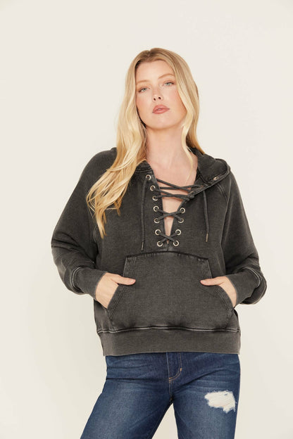 Blanche Studded Tie Front Hoodie