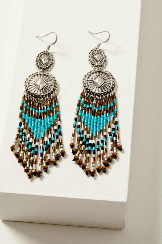 Caballero Turquoise Fringe Earrings