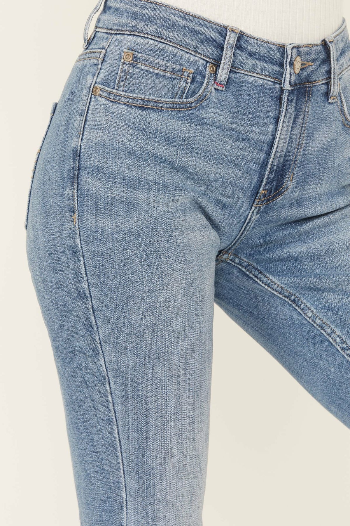 Atwood Light Wash Rebel Mid Rise Stretch Bootcut Jeans