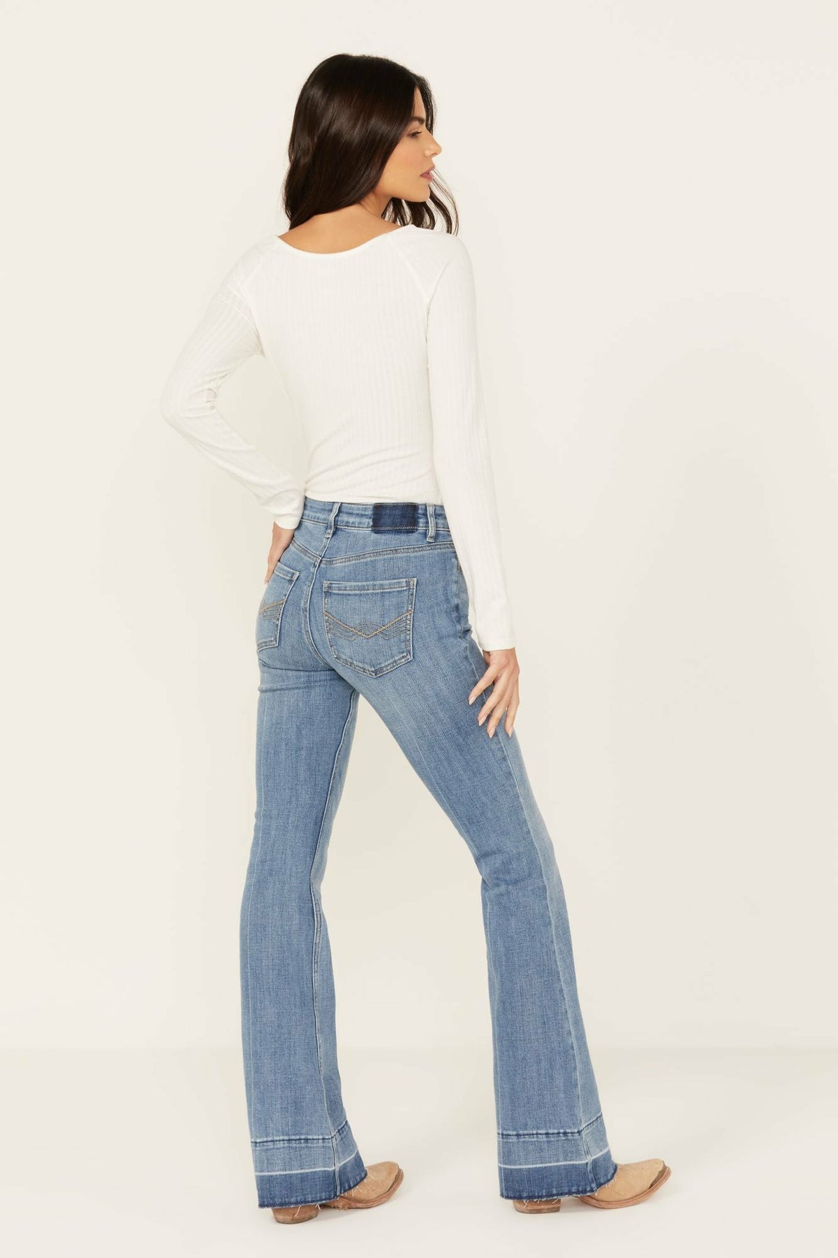 Atwood Light Wash Rebel Mid Rise Stretch Bootcut Jeans
