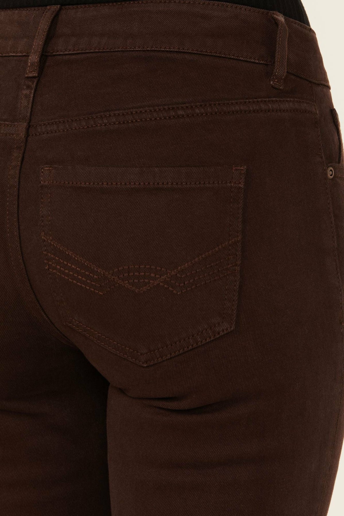 Coffee Bean Mid Rise Rebel Fringe Bootcut Jeans