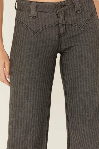 Annex Herringbone Revel Mid Rise Stretch Trouser Pants